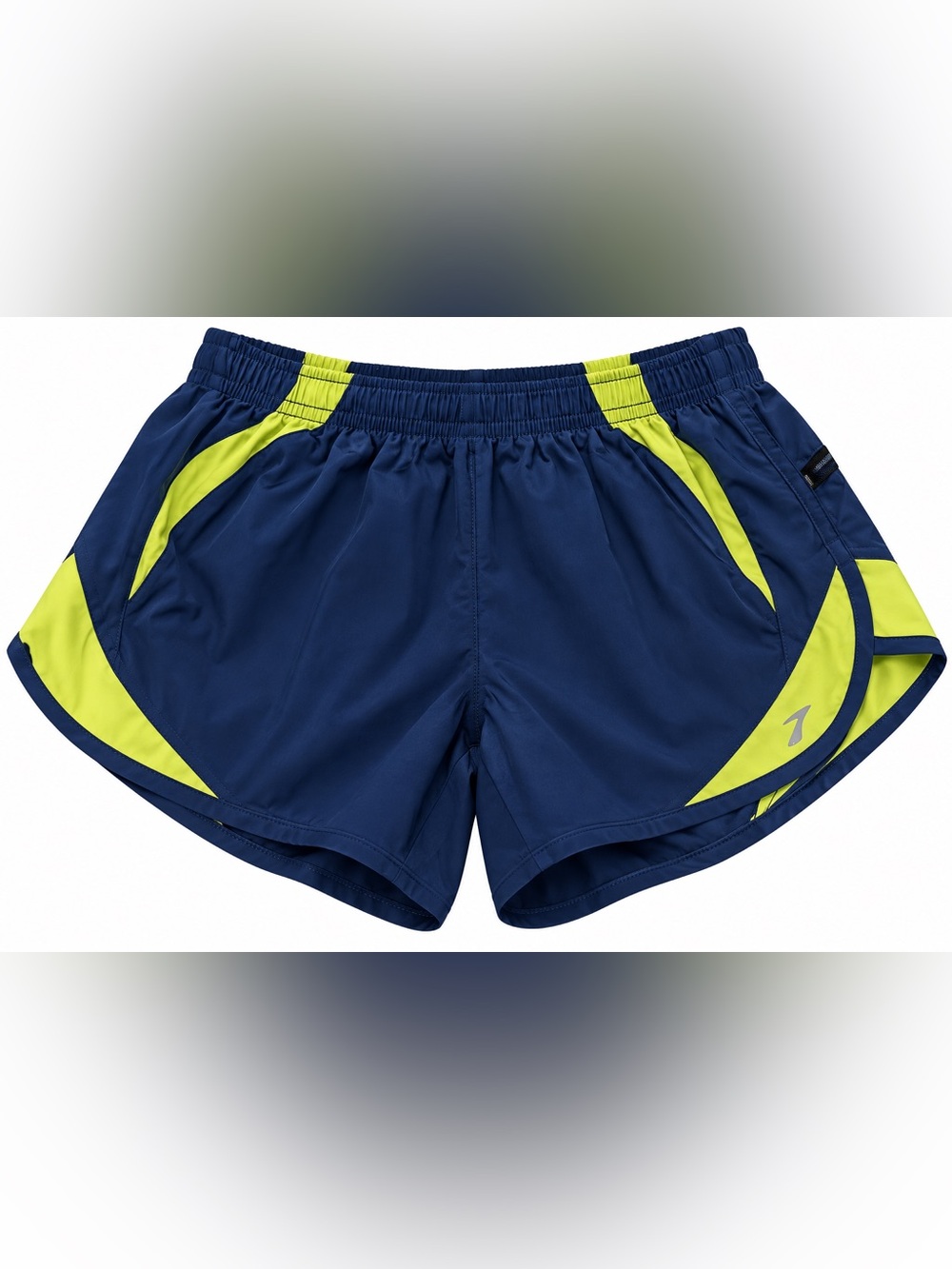 Brooks Navy and Lime Athletic Running Shorts